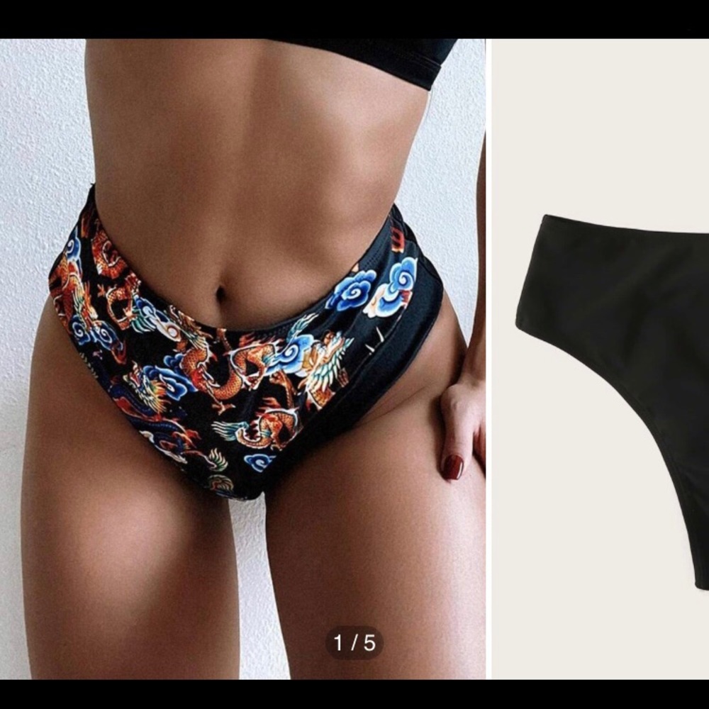 NEVER WORN dragon print Shein Bikini Bottom